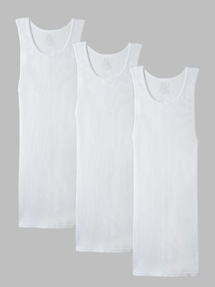 Men's Cotton A-Shirt, White 3 Pack 
