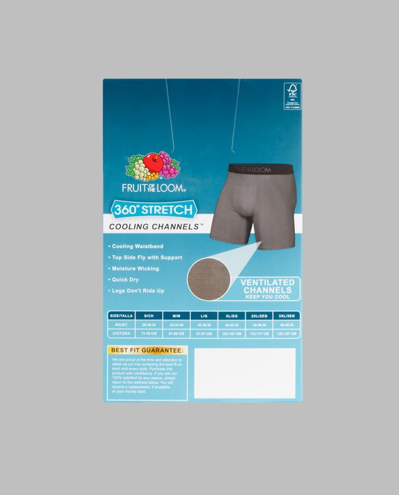 Men's 360 Stretch Cooling Channels Boxer Briefs, 2XL Assorted 6 Pack Assorted