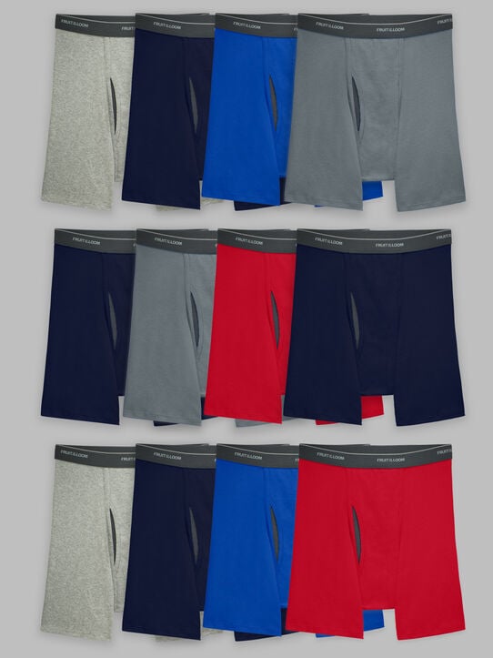 Men's CoolZone® Fly Boxer Briefs, Assorted 12 Pack Assorted
