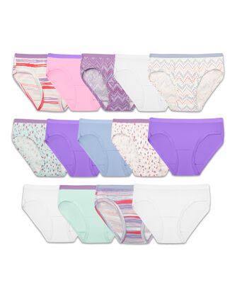 Fruit of the Loom Girls' Assorted Hipster Underwear, 14 Pack 