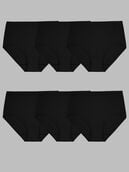 Women's Cotton Brief Panty, Black 6 Pack BLACK