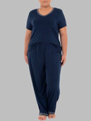 Women's Plus Fit for Me® Soft & Breathable V-Neck Pajama,  2 Piece Pajama Set MIDNIGHT BLUE