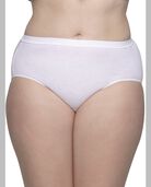 Women's Plus Fit for Me® Cotton Brief Panty, White 6 Pack White