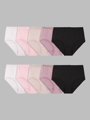 Women's Cotton Brief Panty, Assorted 10 Pack 