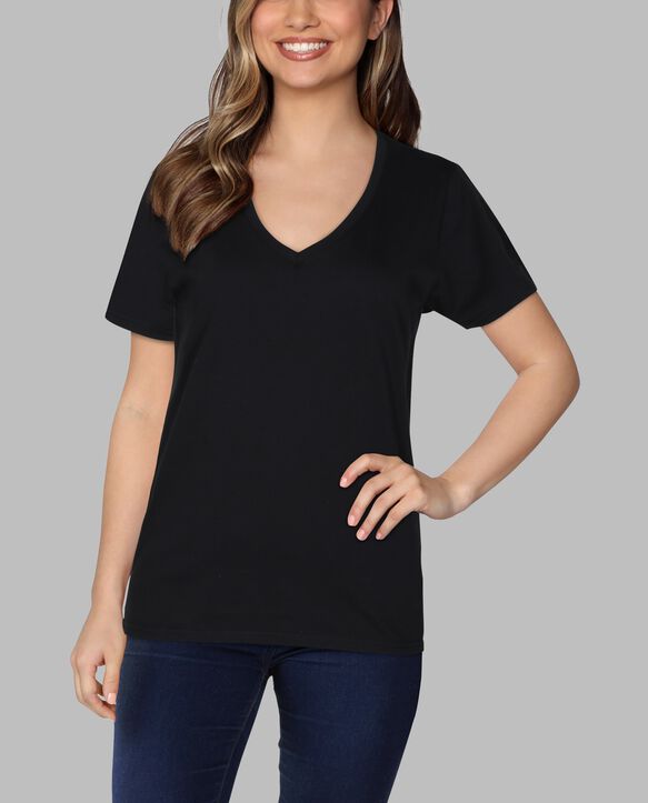 Women's Crafted Comfort Artisan Tee™ V-Neck T-Shirt Black Ink