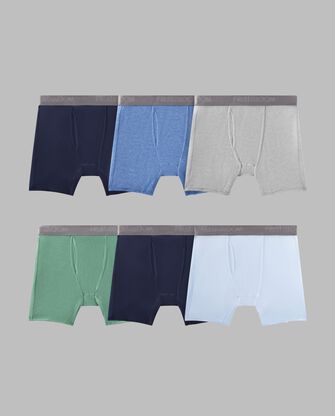 Men's 360 Stretch Coolsoft Boxer Brief, Extended Sizes Assorted 6 Pack 