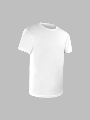 Boys' Husky Cotton Crew T-Shirt, White 10 Pack 