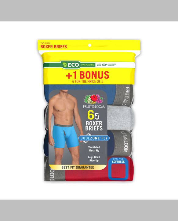 Men's CoolZone® Boxer Briefs, Assorted 5+1 Bonus Pack ASST