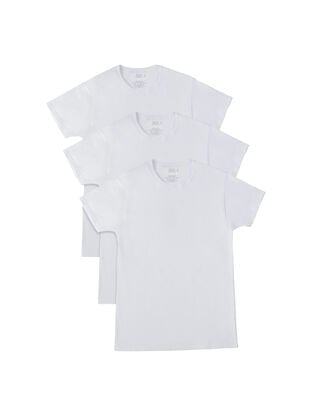 Men's Short Sleeve Breathable Cotton Crew T-Shirt, White 3 Pack 