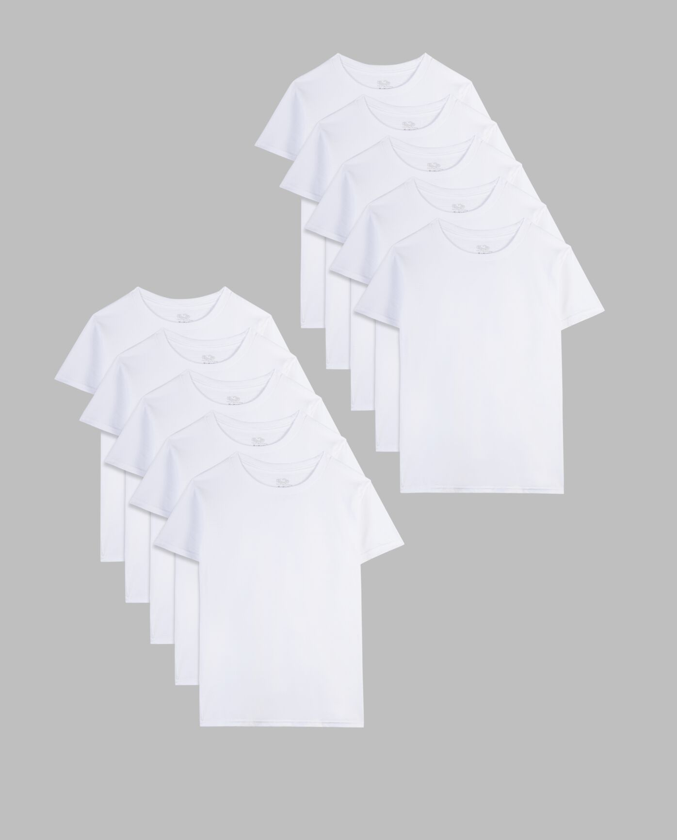 Toddler Boys’ Classic Crew T-Shirt, White 10 Pack White