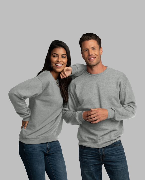 Eversoft® Fleece Crew Sweatshirt, Extended Sizes, 1 Pack Grey Heather