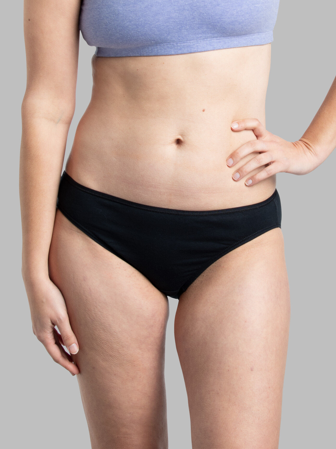 Women s Cotton Stretch Black Bikini Underwear 12 pack