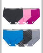 Women's Plus Size Fit for Me® by Fruit of the Loom® Heather Brief Panty, 6 Pack Assorted
