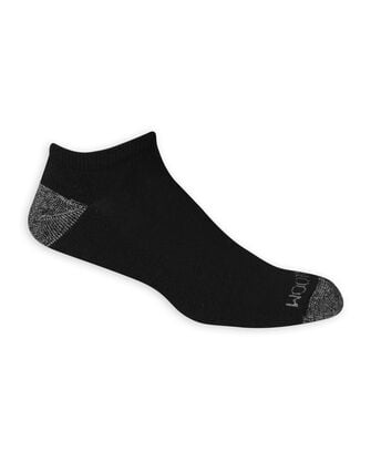 Men's Dual Defense No Show Socks, 12 Pack, Size 6-12 BLACK/GREY