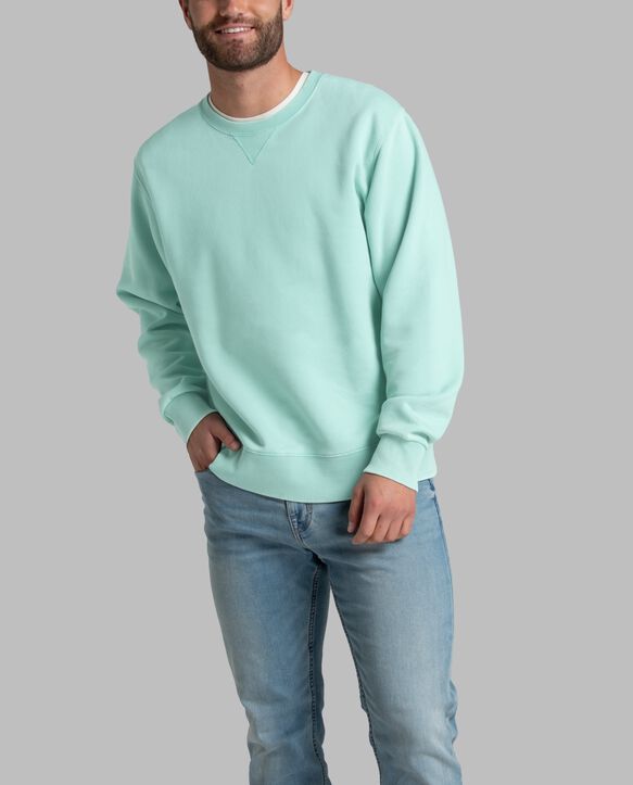 Fruit of the Loom Garment Dyed Crew Sweatshirt Cascade Green