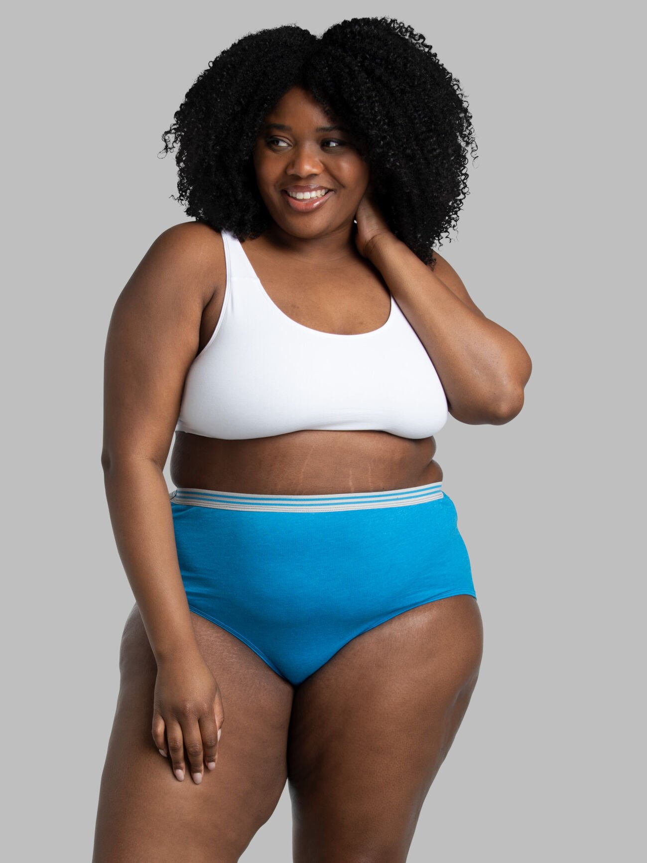 Fit for Me by Fruit of the Loom Women's Plus Size Hi-Cut Underwear, 10 Pack  