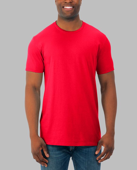 Soft Short Sleeve Crew Neck T-Shirt , 2 Pack Fiery Red