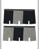 BVD Men's Black and Gray Boxer Brief, 6 Pack 