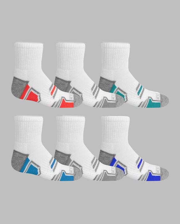 Boys' Active Cushioned Ankle Socks, 6 Pack