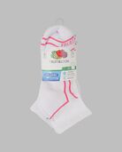 Women's Coolzone® Cushioned Cotton Ankle Socks, 6 Pack WHITE/PINK, WHITE/PURPLE, WHITE/GREY, WHITE/BLUE, WHITE/PINK, WHITE/LAVENDAR
