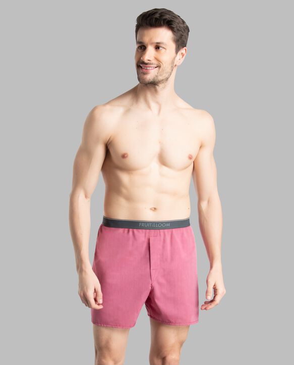 Men's Exposed Waistband Woven Boxers , Assorted 6 Pack Assorted