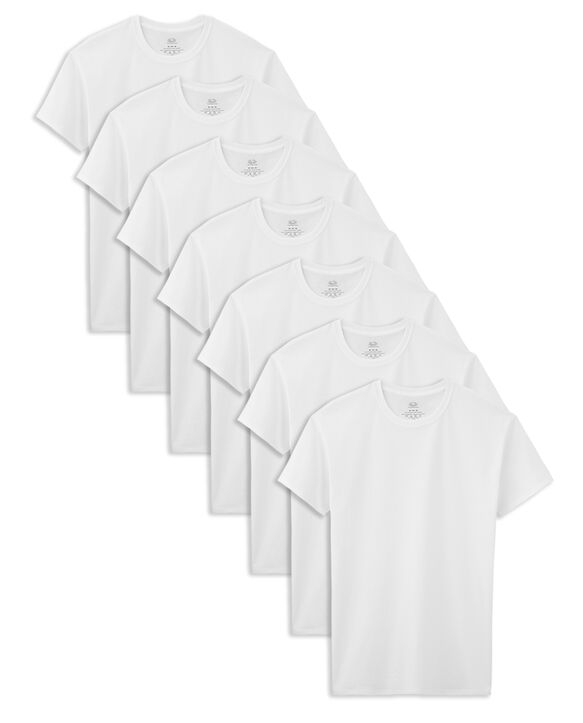 Boys' Short Sleeve White Crew T-Shirts, 7 Pack