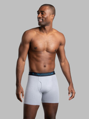 Men's Breathable cotton Micro-Mesh Boxer Briefs, Black and Gray 3 Pack 