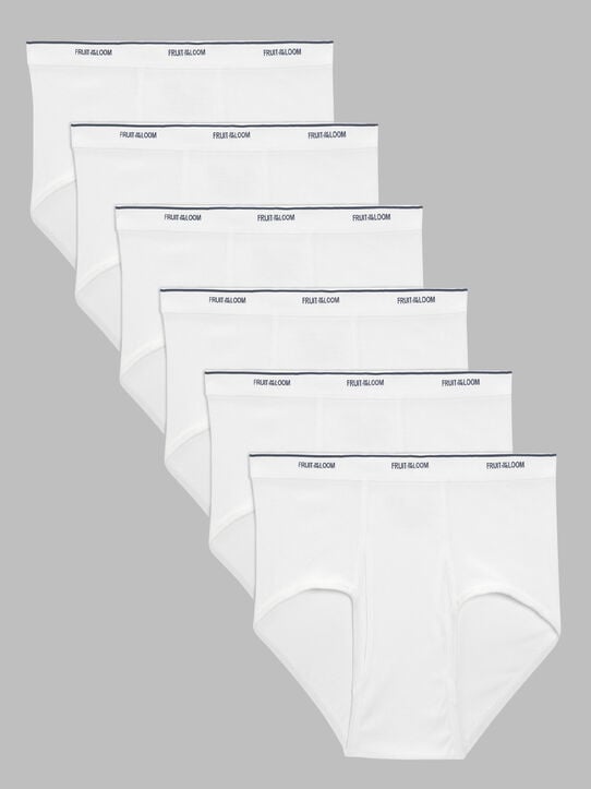 Big Men's Classic Briefs, White 6 Pack White