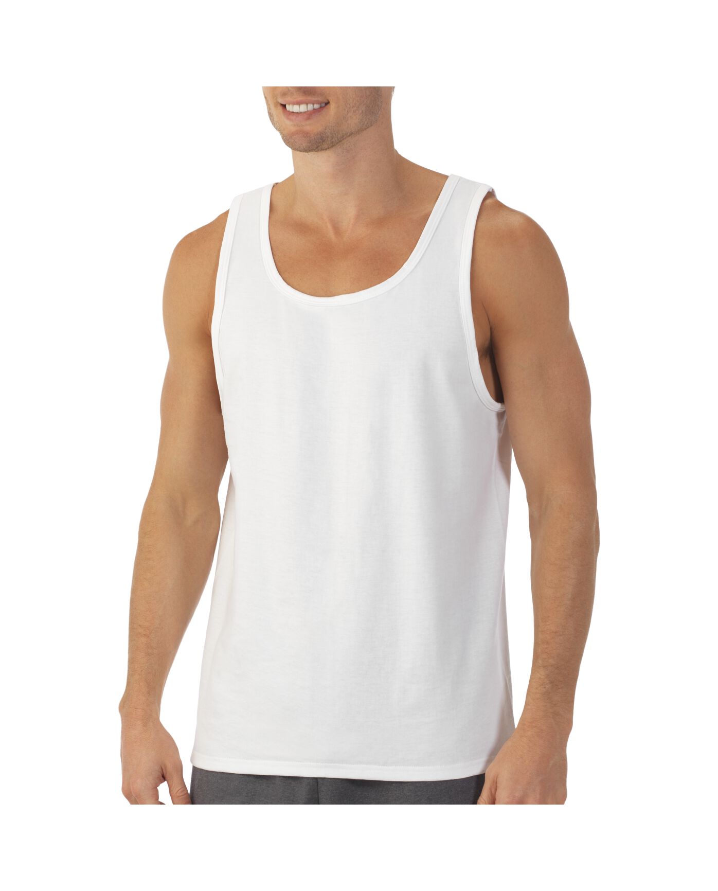 Big Men's EverSoft Jersey Tank Top, Available in Extended Sizes White