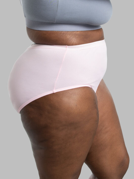 Fit for Me Women's Plus Underwear White Cotton Briefs, 6-Pack