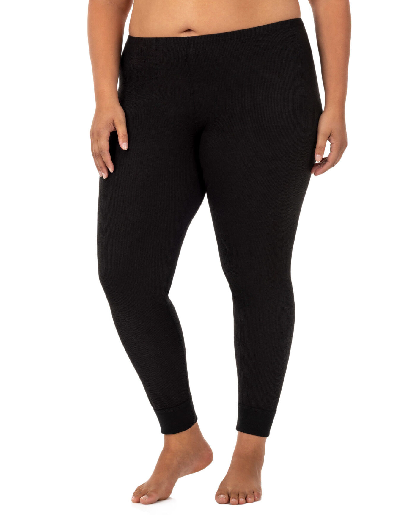 Fruit of The Loom Women's Long Underwear Waffle Thermal Legging, 2-Pack, Size: 3XL, Black