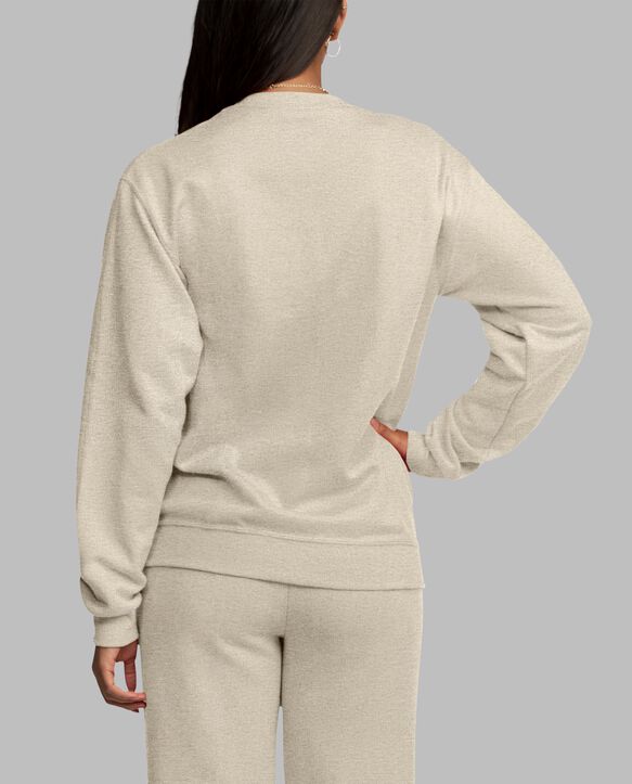 Eversoft® Fleece Crew Sweatshirt, Extended Sizes Khaki Heather