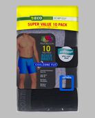 Men's Eversoft® CoolZone® Fly Boxer Briefs, Black and Grey 10 Pack ASSORTED