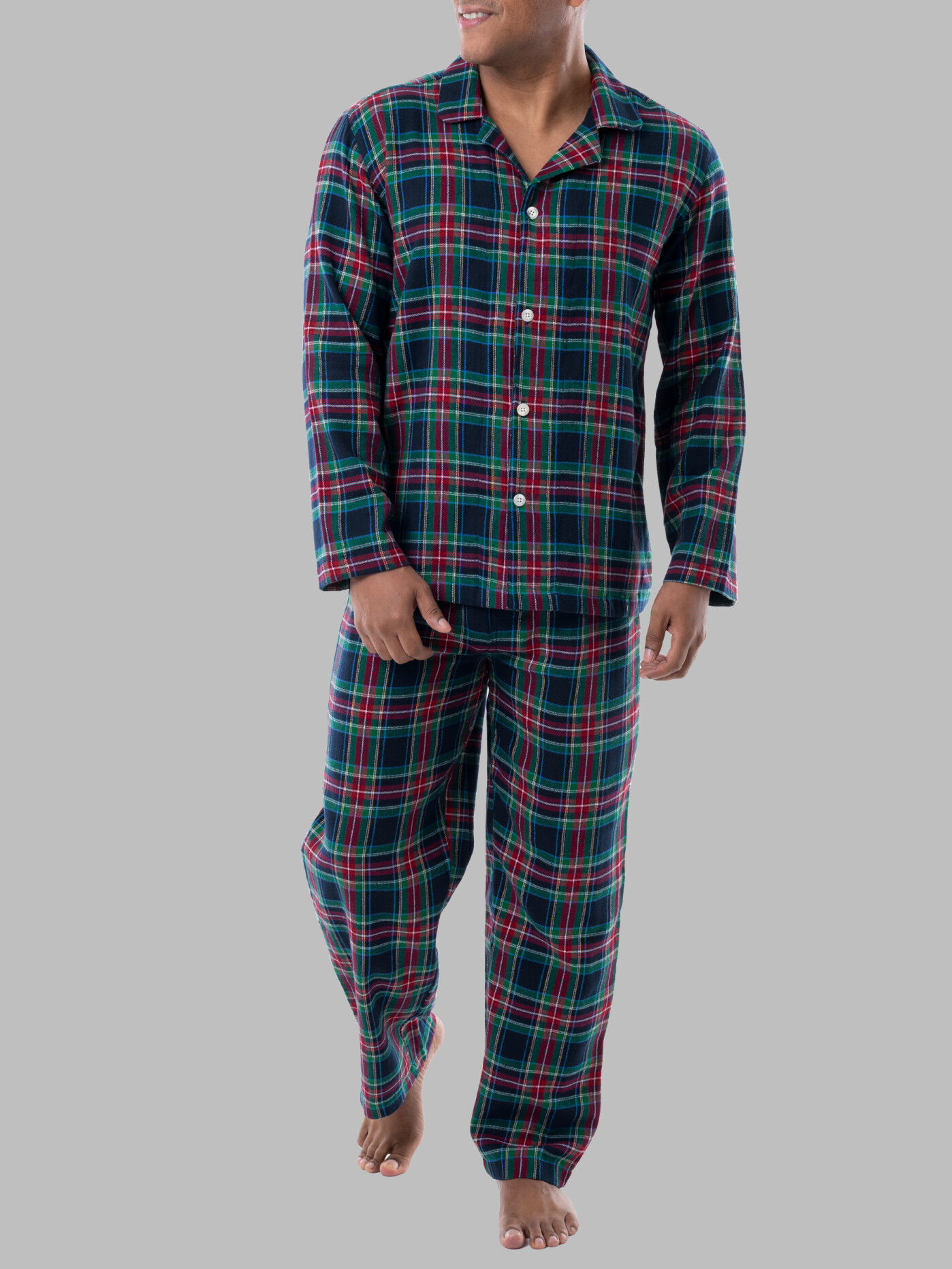 Plaid flannel pajama set for men deals