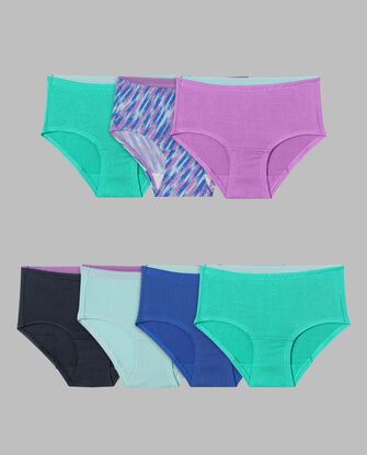 Girl's Breathable Micro-Mesh Brief Underwear, Assorted 6+1 Bonus Pack ROT. 2