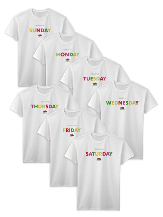 Limited Edition Days of the Week T-Shirts, 7 Pack FRUITDAYS