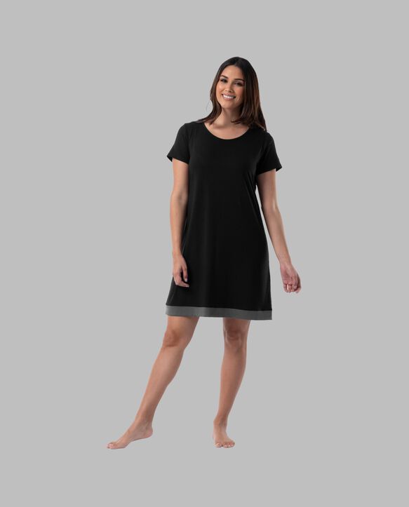 Women's Soft & Breathable Pajama Sleepshirt BLACK SOOT