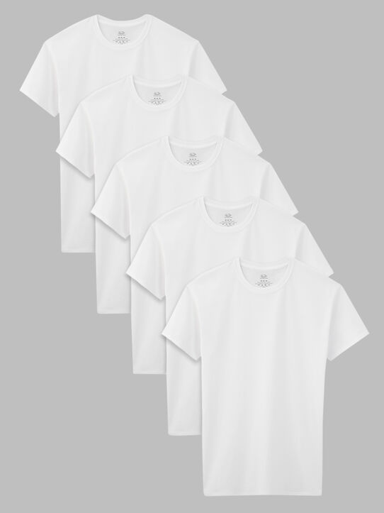 Boys' White Crew Neck T-Shirts, 5 Pack | Fruit of the Loom