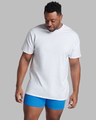 Tall Men's Premium Classic Crew T-Shirt, White 6 Pack WHITE