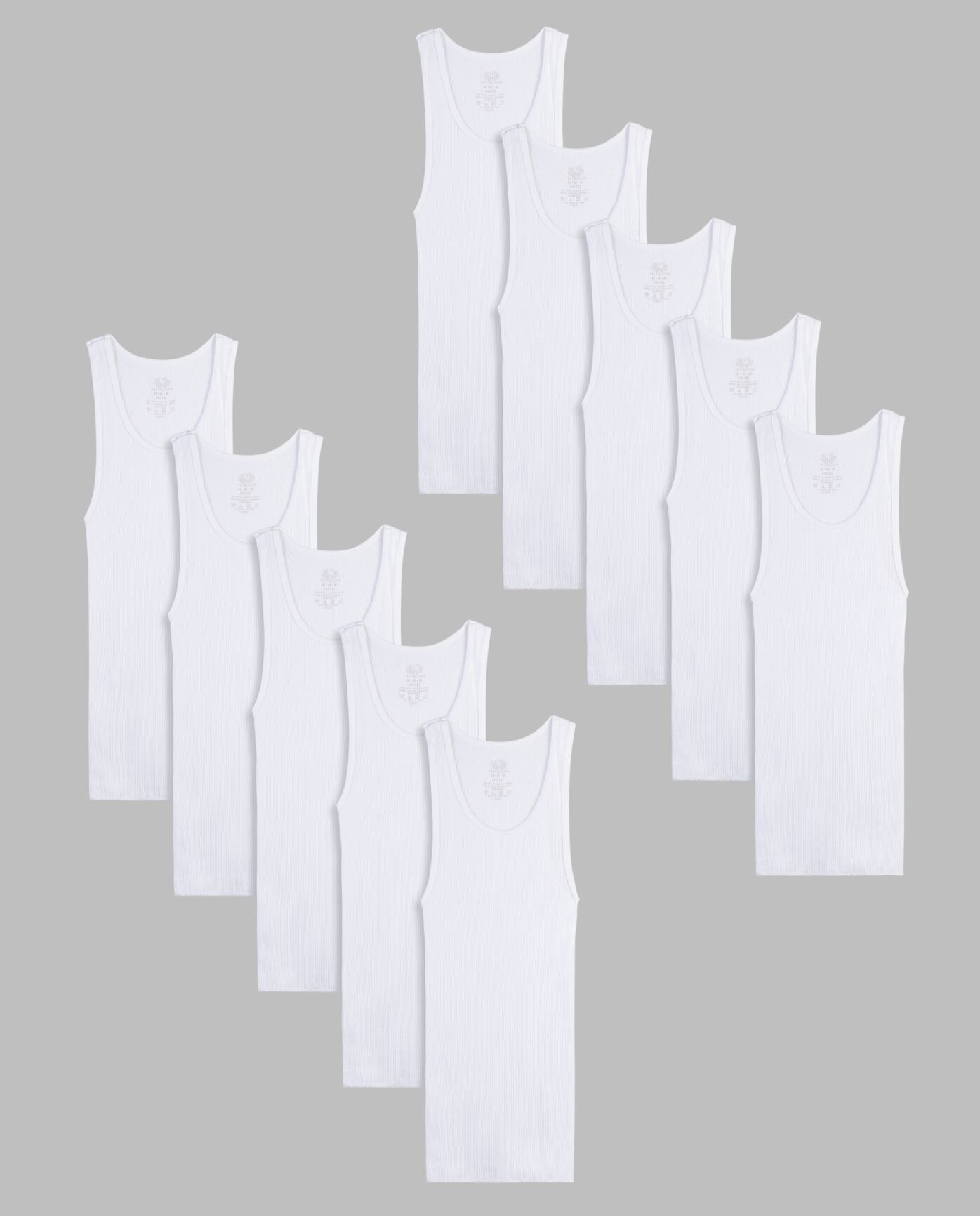 Boys' Cotton A-Shirt, White 10 Pack White