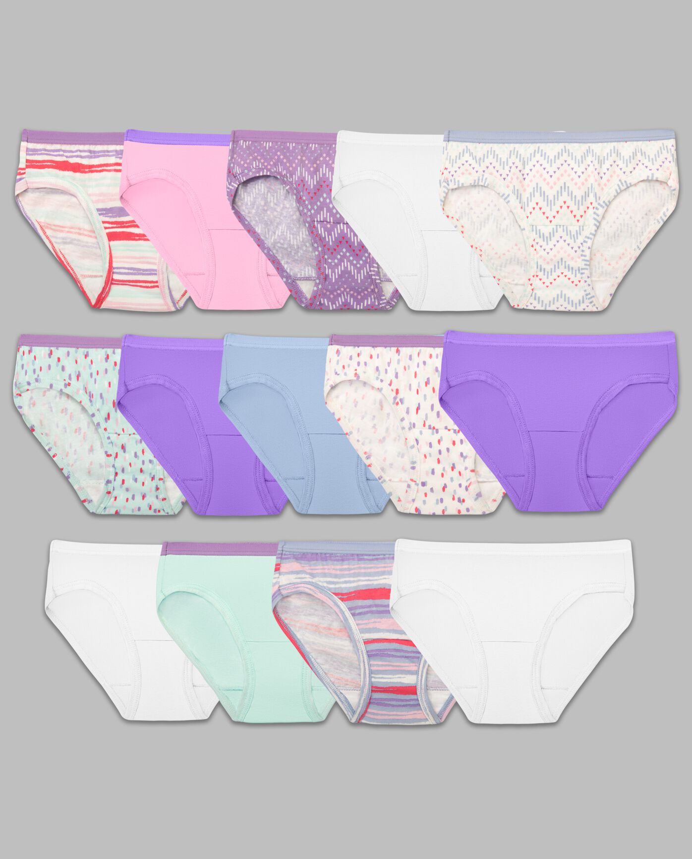 Girls' Eversoft® Hipster Underwear, Assorted 14 Pack ASSORTED