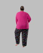 Women's Plus Fit for Me®Fleece Top and Bottom, HOT PINK/CHRIMAS LIGHTS