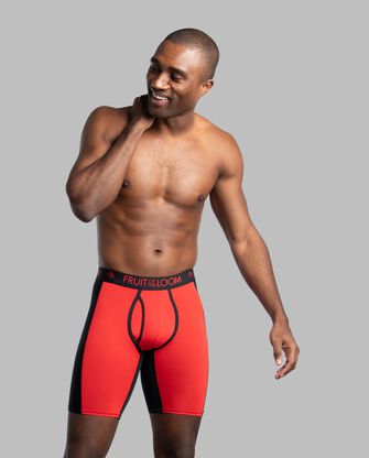 Men's Breathable Ultra Flex Long Leg Boxer Briefs, Assorted 3 Pack 