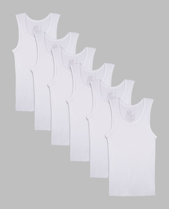 Toddler Boys' Tank, Assorted 6 pack White