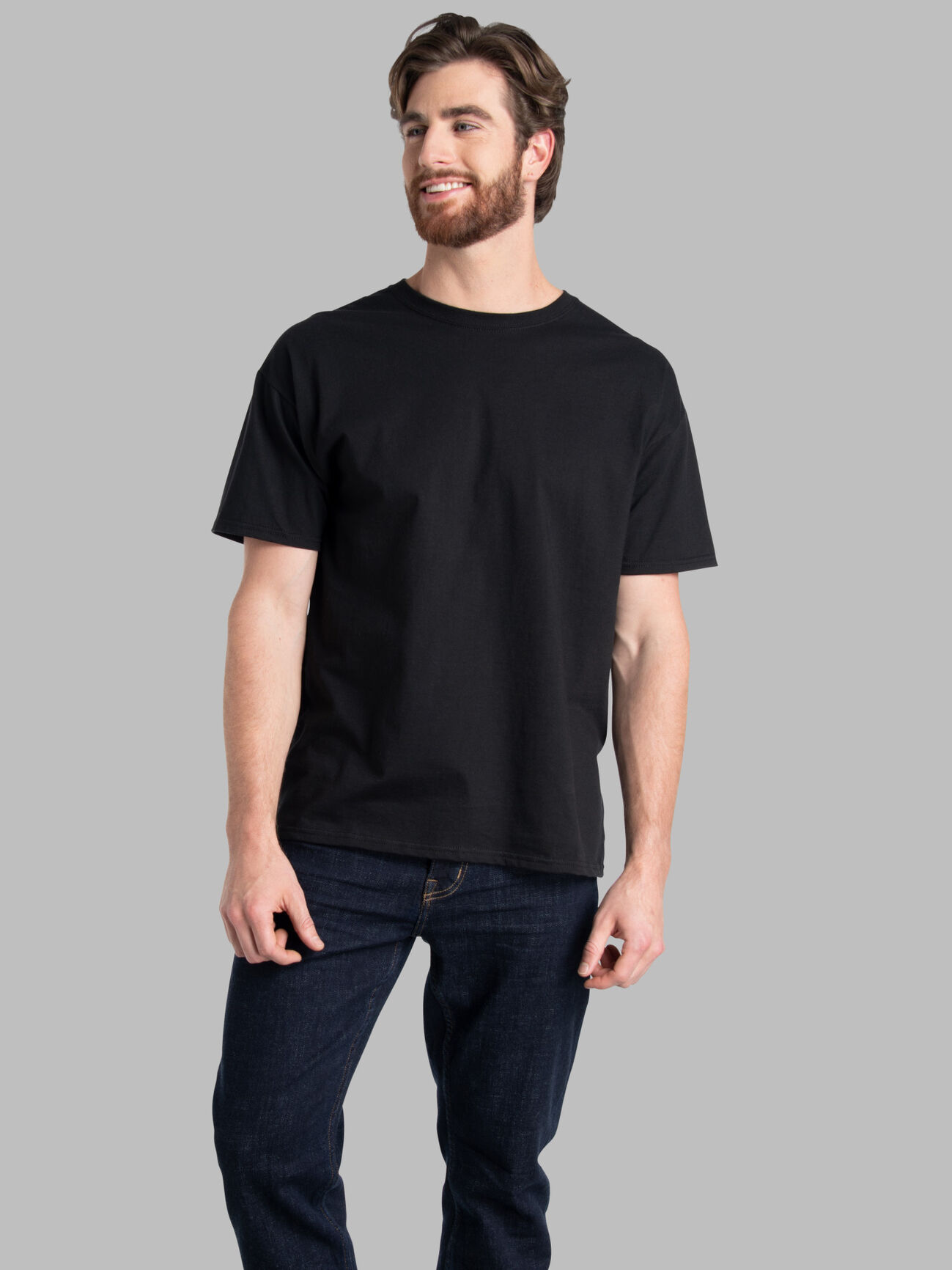 Men’sEversoft®  Short Sleeve Crew T-Shirt, 2 Pack BLACK INK