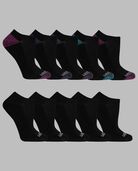 Women's Everyday Soft Cushioned No Show Socks, 10 Pack BLACK/PINK, BLACK, BLACK/PURPLE, BLACK/DARK PURPLE, BLACK/BLUE