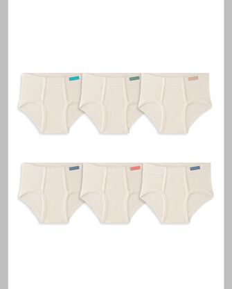 Boys' Natural Cotton Brief, 6 Pack 