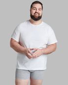 Big Men's Premium Short Sleeve Crew T-Shirt, White 6 Pack White