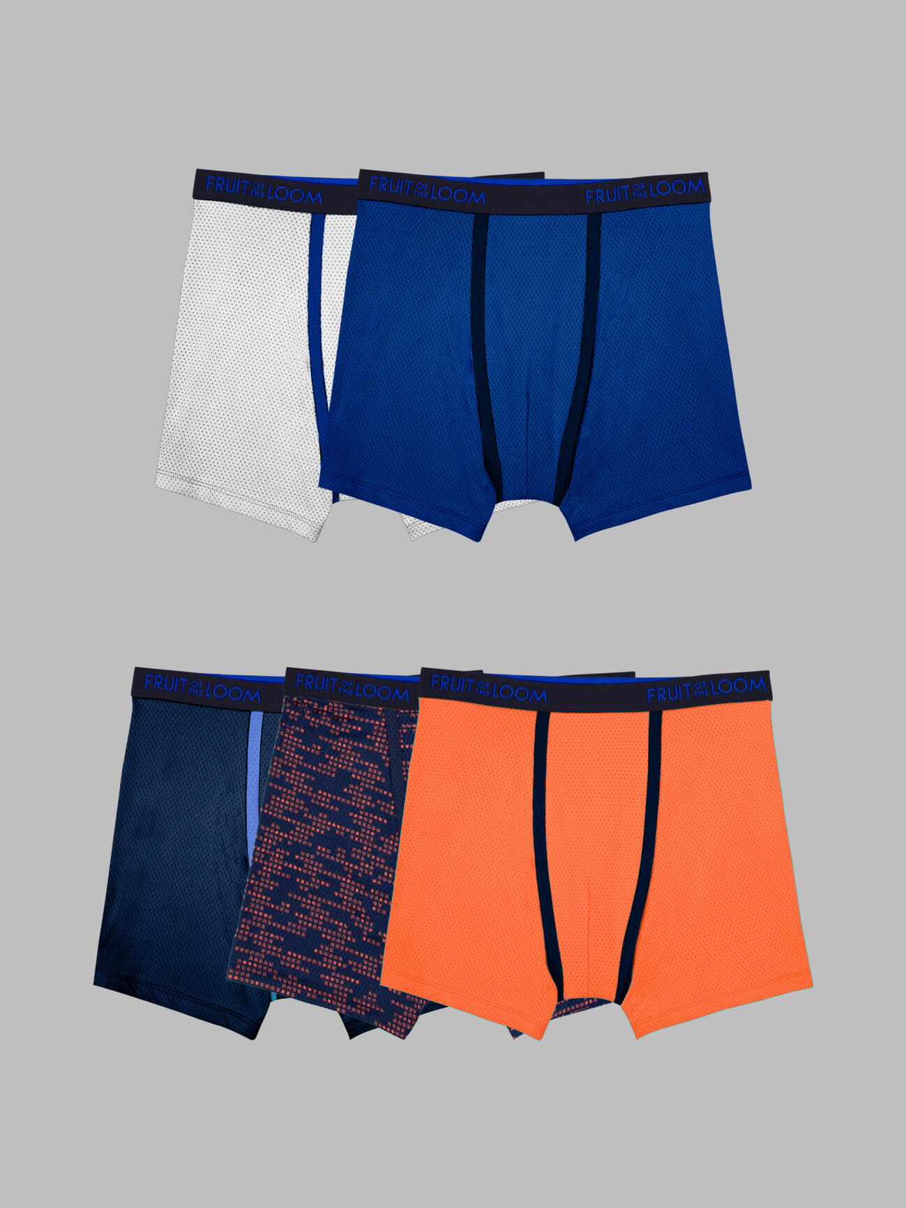 Boys' Breathable Micro-Mesh Boxer Briefs, Assorted Print and Solid
