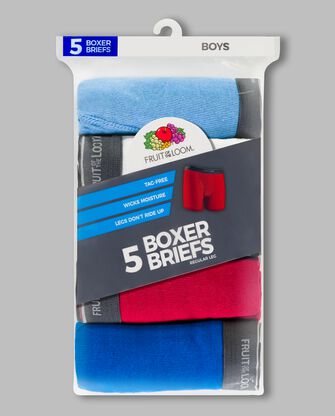 Boys' Cotton Boxer Briefs, Assorted 5 Pack 